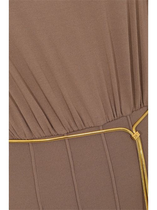 Abito in maglia di viscosa con cintura gioiello Argilla Elisabetta Franchi | AM94T62E2229
